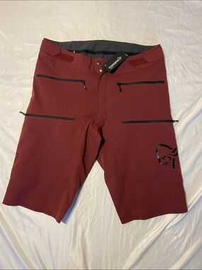 Men's Burgundy Hybrid Ride Shorts Norrona Fjora Flex